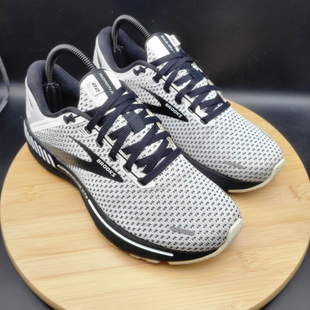 Brooks Adrenaline GTS 22 Womens Running Shoes White Black 1203531B135 Size 8.5